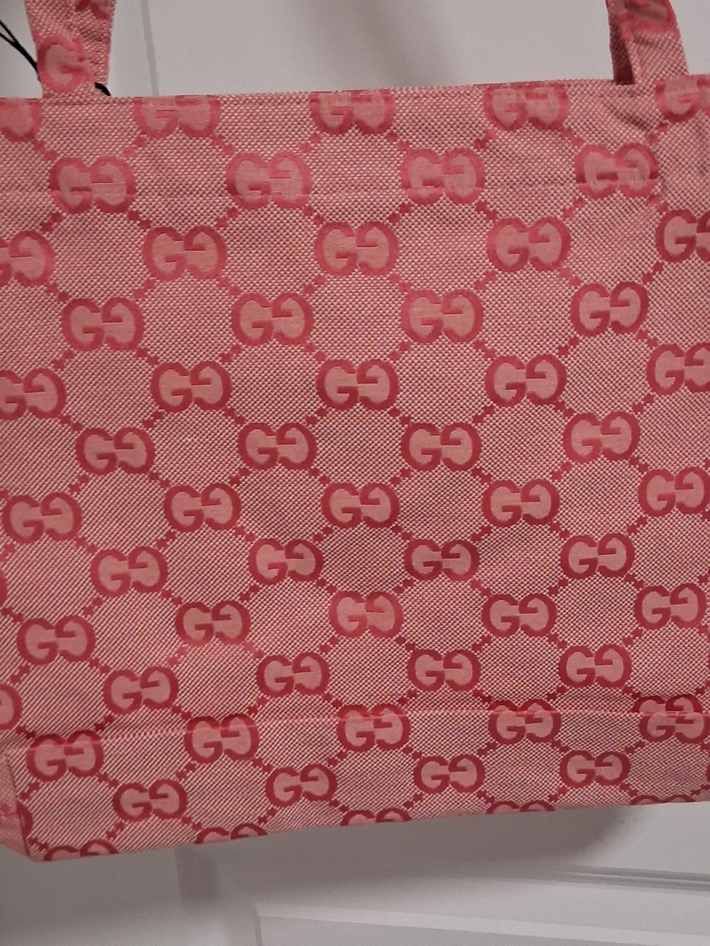 Embroidered Tote Lined/ With Pink Charm - Picture 3 of 7